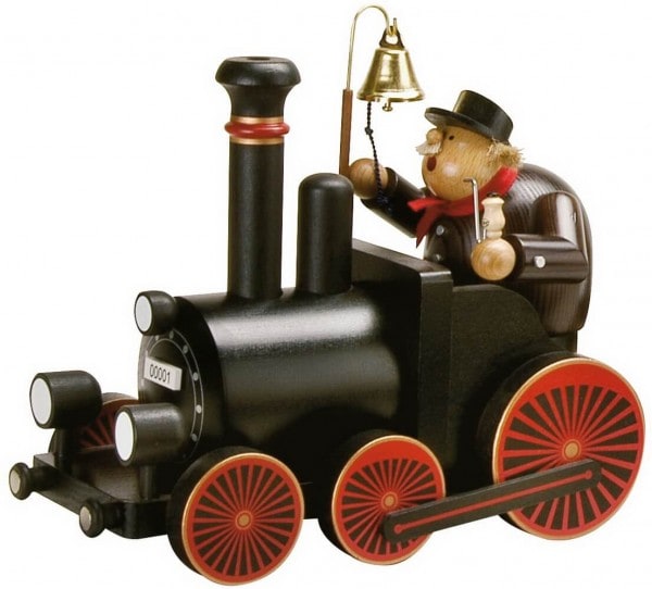 Räuchermännchen Set Lokomotive mit Lokführer, 2-teilig, 22 cm von KWO