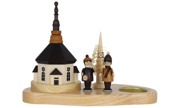 Weihnachtskerzenhalter Kirche und Laternenkinder für Teelichter von Knuth Neuber