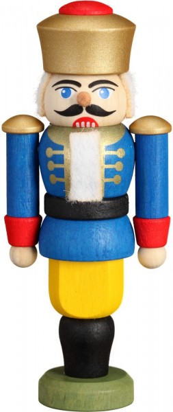 Christmas Nutcracker from Germany king, blue, 9 cm by Seiffener Volkskunst eG Seiffen / Ore Mountains