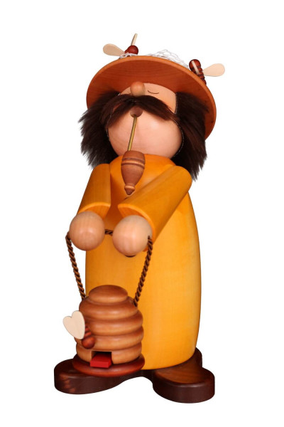 Räuchermännchen Schlafmütze Imker, 21 cm von Christian Ulbricht, Made in Germany