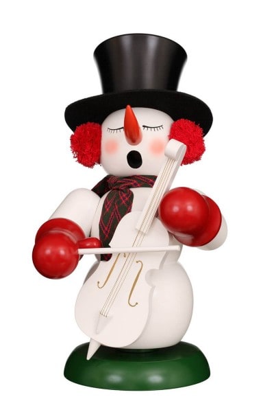 Räuchermännchen Schneemann mit Bass, 60 cm von Christian Ulbricht&nbsp;GmbH &amp; Co KG Seiffen/ Erzgebirge