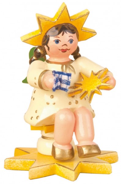 Weihnachtsfigur Sternkind Sternputzer von Hubrig Volkskunst GmbH Zschorlau/ Erzgebirge ist 5 cm groß.