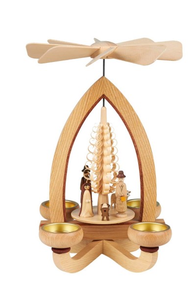 Weihnachtspyramide Christi Geburt für Teelichte, 28 cm von Heinz Lorenz_Bild1