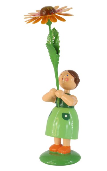 Blumenmädchen mit Kokardenblume, 12 cm von HODREWA Legler