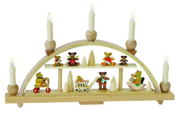 Schwibbogen Bärenkinder, 48 cm von Richard Glässer