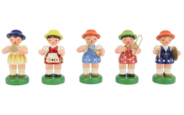 Miniaturen Instrumentenmädchen, 5 Stück, handbemalt von Figurenland Uhlig GmbH_1