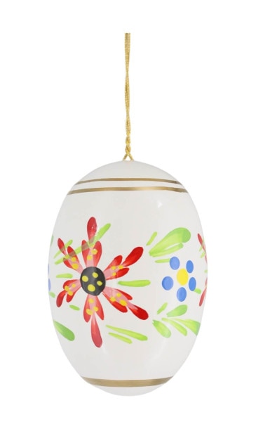 Easter egg white with flowers by Figurenland Uhlig GmbH