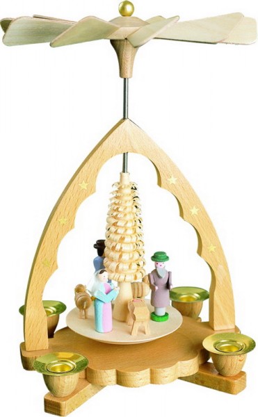 Weihnachtspyramide mit Heiliger Familie, 19 cm von Richard Glässer-Bild1