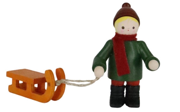 Schlittenkind, farbig, 5 cm von Romy Thiel_1