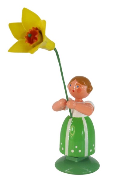 Miniature Flower girl with narcissus, 12 cm by HODREWA Legler