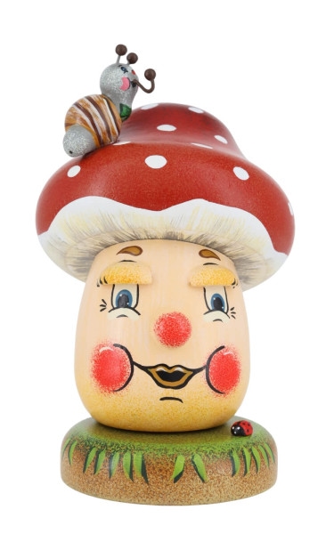 Smoking man lucky mushroom, 12 cm, colorful by Hubrig Volkskunst _1