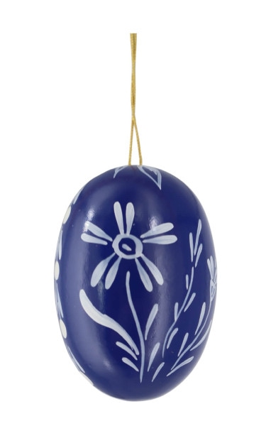Osterei dunkelblau mit Mageriten von Figurenland Uhlig GmbH