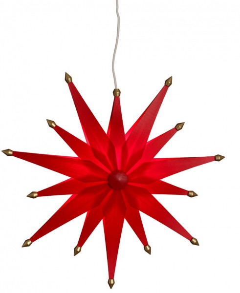 Christmas star, red, electrically illuminated by Eckert