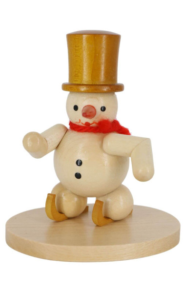 Miniature snowman ice skater, 8 cm, natural by Ralf Zenker