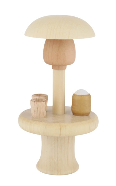 Wärmepilz (Warming Mushroom) with Table, natural by Romy Thiel