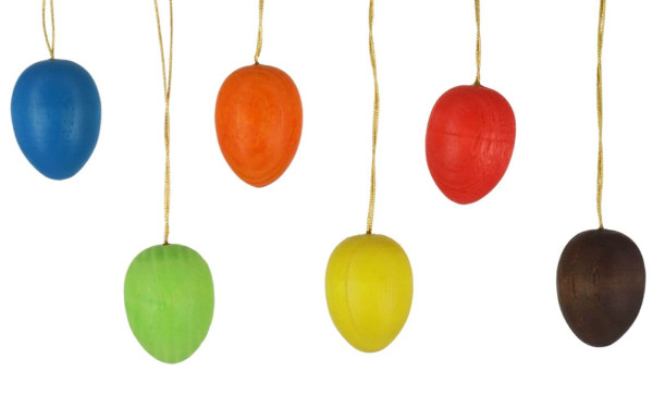 Easter eggs, colored, 3 cm, 6 pieces by SEIFFEN.COM