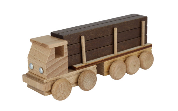 Wooden car articulated truck long timber, natural by Ebert GmbH_1