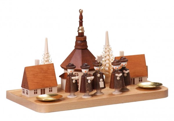 Kerzenhalter großes Seiffener Dorf, 13 cm von Thomas Preißler