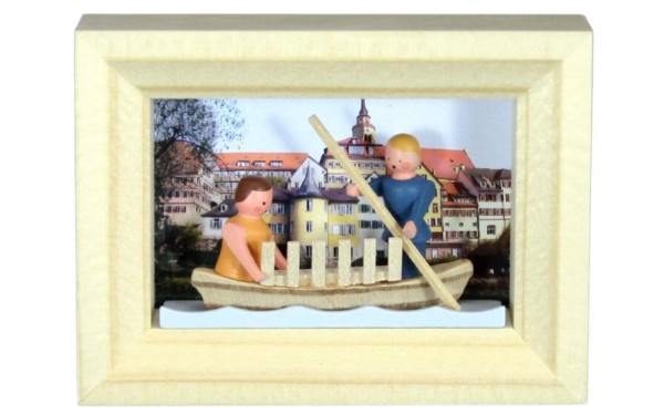 Miniatur im Rähmchen Stocherkahn von Gunter Flath