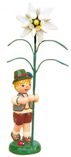 Blumenkind Junge mit Edelweiß, 11 cm, farbig von Hubrig Volkskunst Blumenkind Junge mit Edelweiß, 11 cm, farbig von Hubrig Volkskunst
