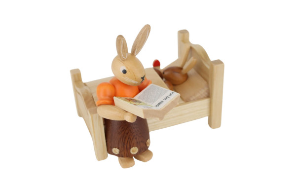 Easter bunny - Mother tells bedtime story, 10 cm, natural by Müller Kleinkunst