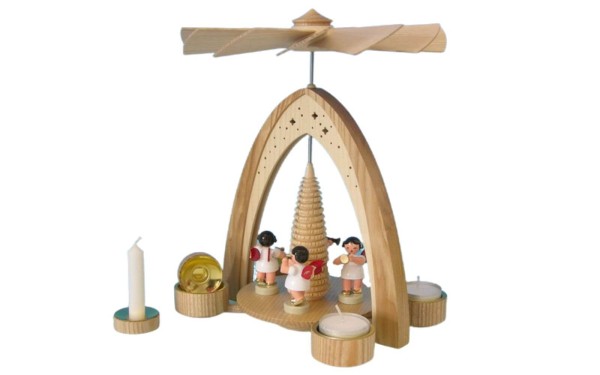 Christmas pyramid with 4 musician angels, 27 cm by Figurenland Uhlig GmbH