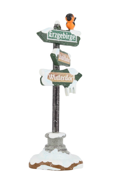 Miniature Winter Child Signpost, 11 cm (4.3 inch) by Hubrig Volkskunst_1