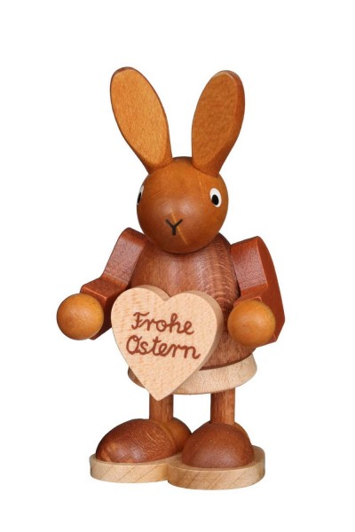 Osterhase Häsin mit Herz, natur, 9 cm von Christian Ulbricht