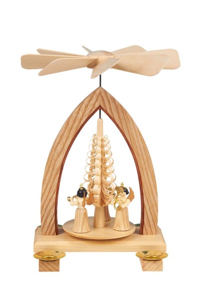 Weihnachtspyramide Langrockengel, 26 cm, natur von Heinz Lorenz