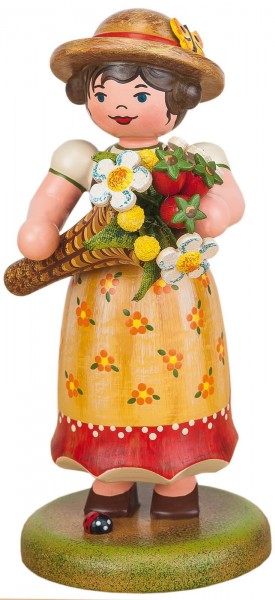 Mädchen mit Blumenstrauss aus Holz aus der Serie Hubrig Landidyll