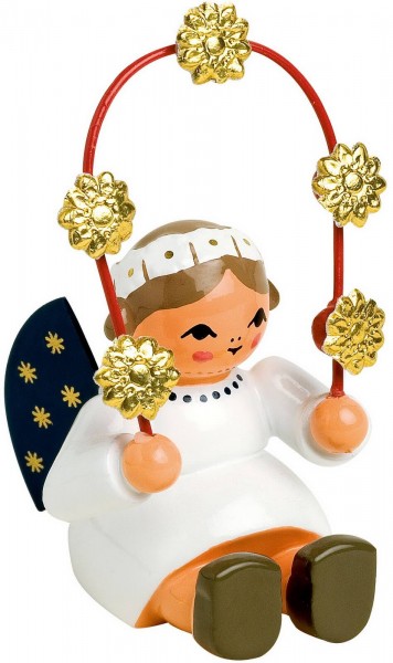 Miniature Christmas angel with star arch, 5 cm by KWO