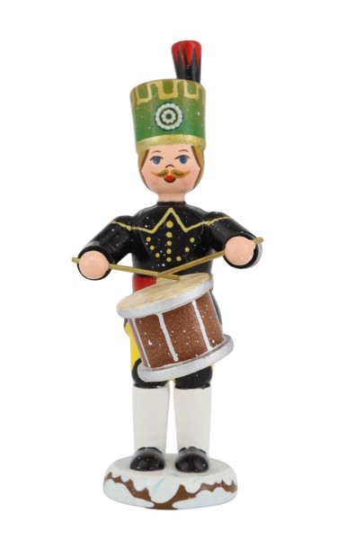 Miniature Winter Child Miner with Drum, 9 cm (3.54 inch) by Hubrig Volkskunst_1