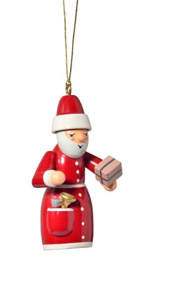 Christbaumschmuck Weihnachtsmann mit Geschenk, 7 cm von KWO