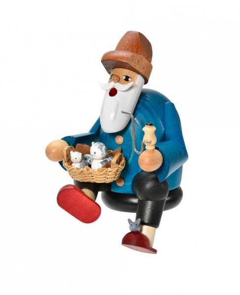Smoking man edge stool cat friend, 18 cm by KWO
