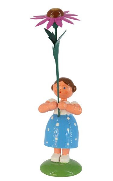 Blumenmädchen mit rotem Sonnenhut, 12 cm von HODREWA Legler