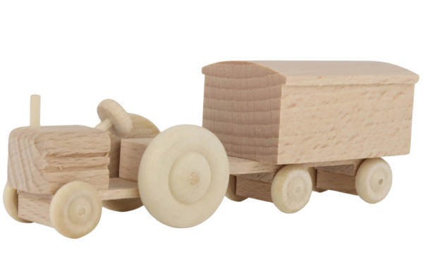 Traktor mit Anhänger Koffer, natur von Robbi Weber_1