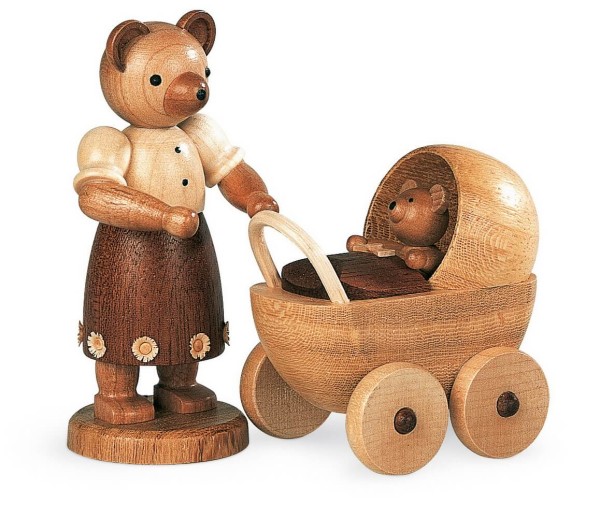 Bärenmutter mit Kinderwagen von Müller Kleinkunst