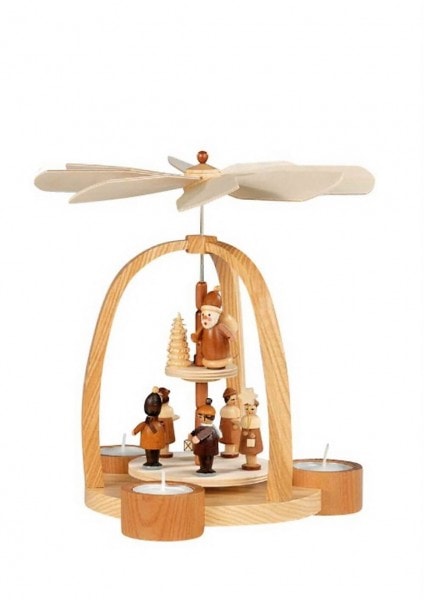 Knuth Neuber, Teelichtweihnachtspyramide Kurrende mit Laternenkinder 