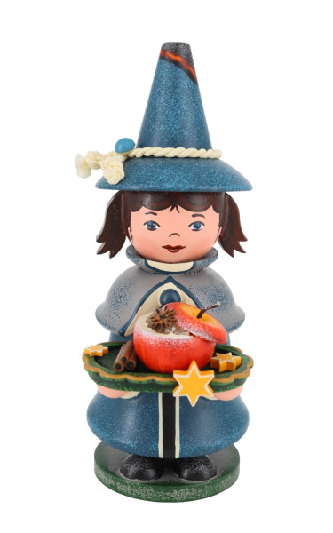 Smoking gnome with baked apple, 14 cm (5.51 inch) by Hubrig Volkskunst_1