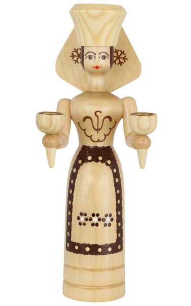 Weihnachtsengel für Wachskerzen, natur, 26 cm von SEIFFEN.COM_1