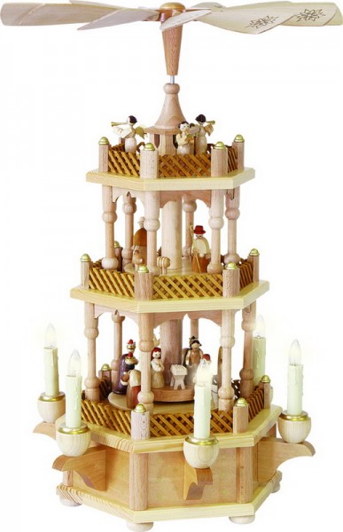 Weihnachtspyramide Christi Geburt, 2 - stöckig, elektrisch von Richard Glässer_1