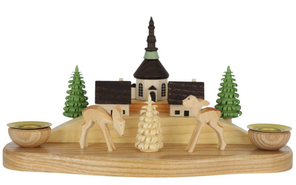 Weihnachtskerzenhalter Dorf mit Rehe von Knuth Neuber_1