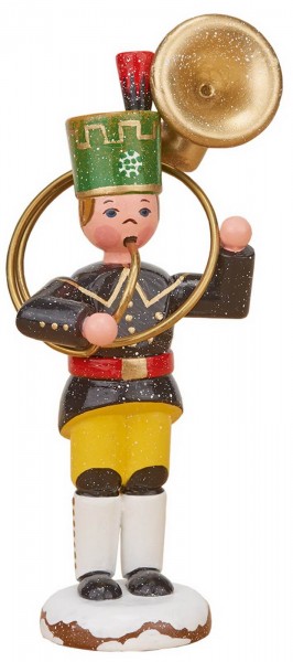 Miniatur Winterkind Bergmann mit Sousaphon von Hubrig Volkskunst