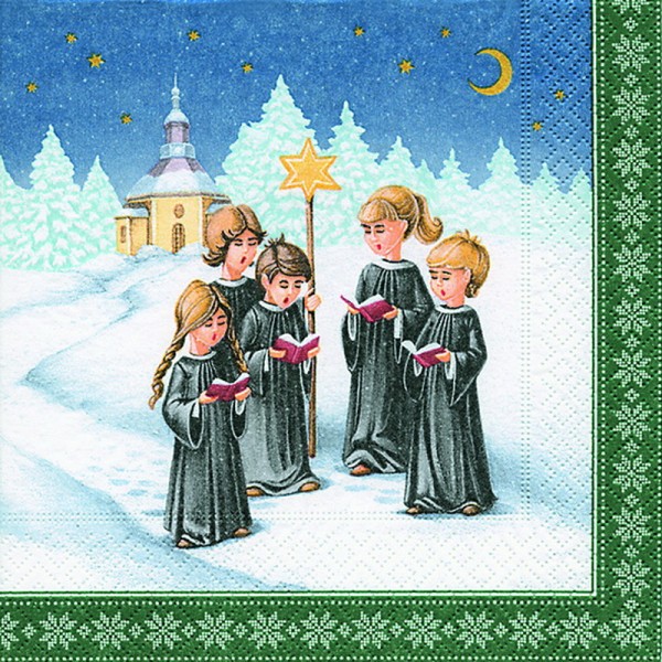Christmas napkins with crank motif