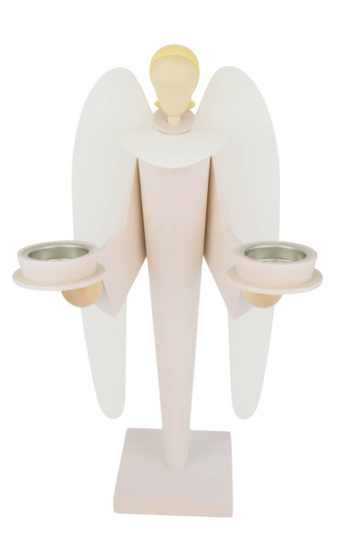 Christmas angel for tea lights, 39 cm, white by KWO_1