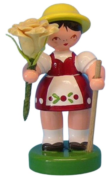 Miniatur Blumenmädchen, rot/gelb von Figurenland Uhlig GmbH