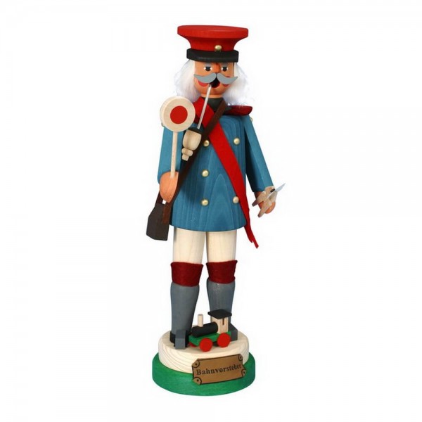 German Incense Smoker Stationmaster, 28 cm, Karl Werner Sayda / Ore Mountains