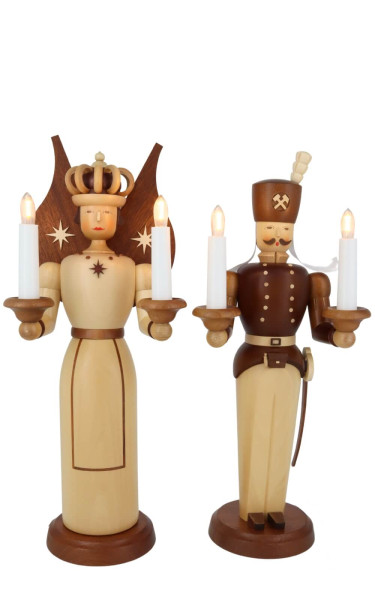Angel and miner, natural, electrically illuminated, 40 cm by Müller Kleinkunst_1