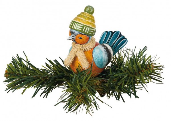 Baumbehang &amp; Christbaumschmuck Baumclipser Buchfink von Hubrig Volkskunst GmbH Zschorlau/ Erzgebirge ist 6 cm groß.