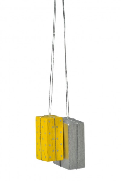 Christbaumschmuck Pakete, gelb-silber, 4 cm von KWO